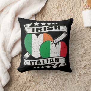 Half Irish Half Italian Irish Italian Flag Cushion