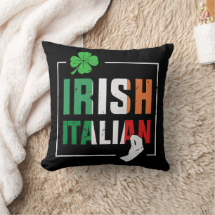 Half Irish Half Italian Irish Italian Flag Cushion