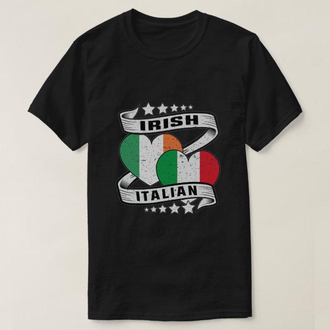 Half Irish Half Italian Irish Italian Flag T-Shirt (Design Front)