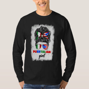 Half Italian And Puerto Rican Rico Italy Flag Girl T-Shirt