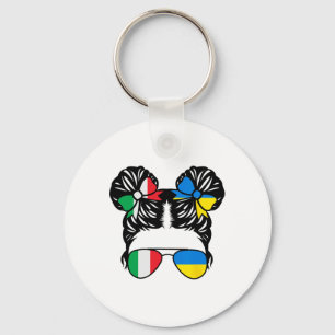 Half Italian Half Ukrainian Girl Italy Kids Herita Key Ring