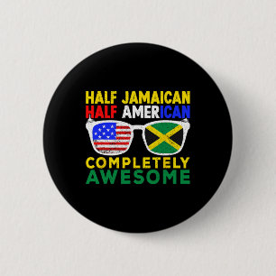 Half Jamaican Half American Independence Day Jamai 6 Cm Round Badge