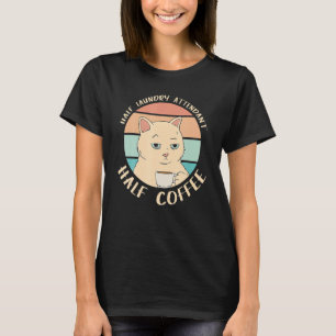 Half Laundry Attendant Half Coffee Cat T-Shirt