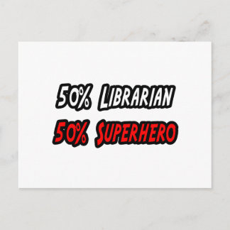 Half Librarian Half Superhero Postcard