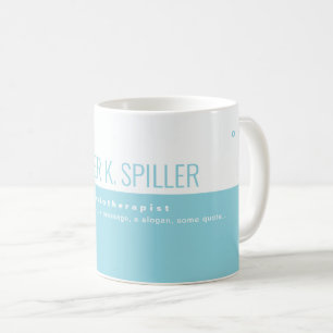 Half-light-blue half-white custom profession coffee mug