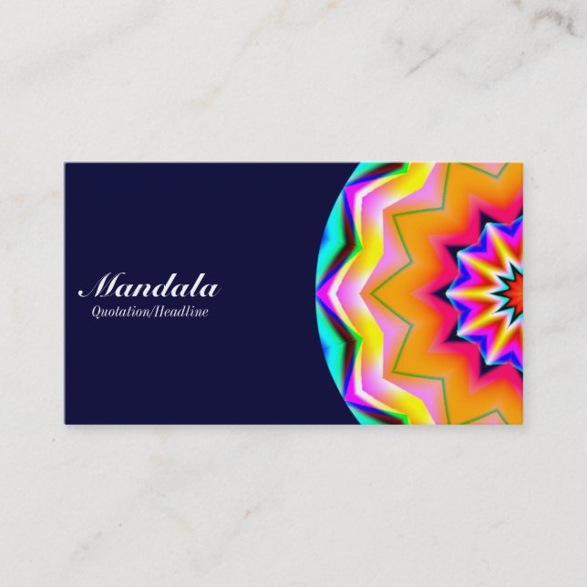 Half Mandala 02 - Dark Navy Business Card (Front)