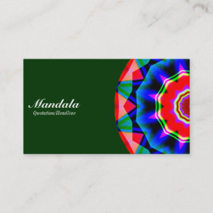 Half Mandala 06 - Dark Green 003300 Business Card