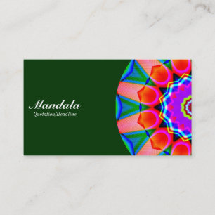 Half Mandala 07 - Dark Green 003300 Business Card