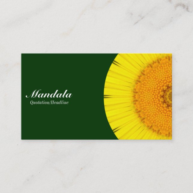 Half Mandala 09 - Dark Green 003300 Business Card (Front)
