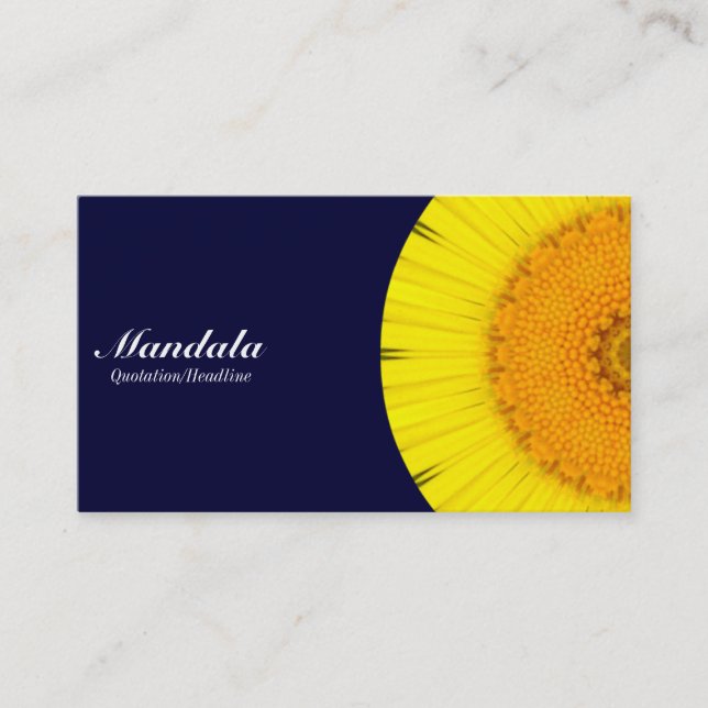 Half Mandala 09 - Dark Navy Business Card (Front)