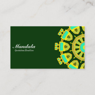 Half Mandala 110714(1) - Dark Green Business Card