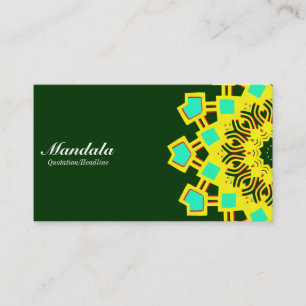 Half Mandala 110714(5) - Dark Green Business Card