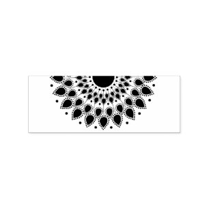 Half Mandala Lotus Flower Rubber Stamp