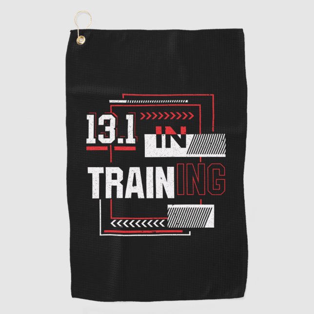 Half Marathon 13.1 in Training Abstract Runner Golf Towel (Front)