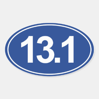 Half Marathon 13.1 Miles  Oval Sticker (Blue)