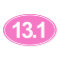 Half Marathon 13.1 Miles Oval Sticker (Pink)