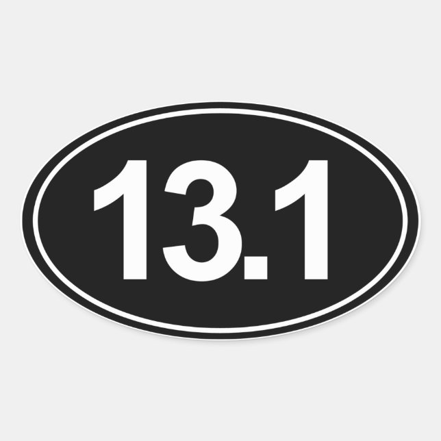 Half Marathon 13.1 Oval Sticker (Black) (Front)
