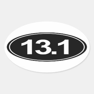 Half Marathon 13.1 Oval Sticker (Black)