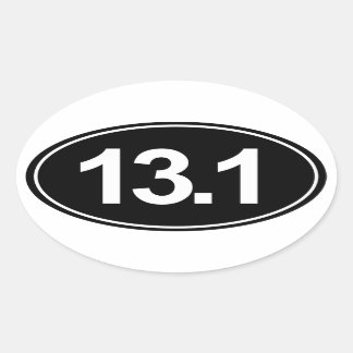 Half Marathon 13.1 Oval Sticker (Black)