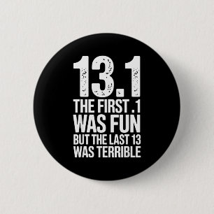 Half Marathon Art For Men Women 13.1 Half Marathon 6 Cm Round Badge