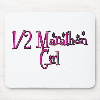 Half Marathon Girl Mouse Mat