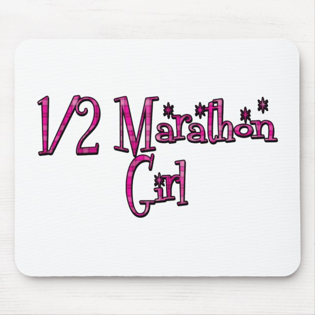 Half Marathon Girl Mouse Mat (Front)