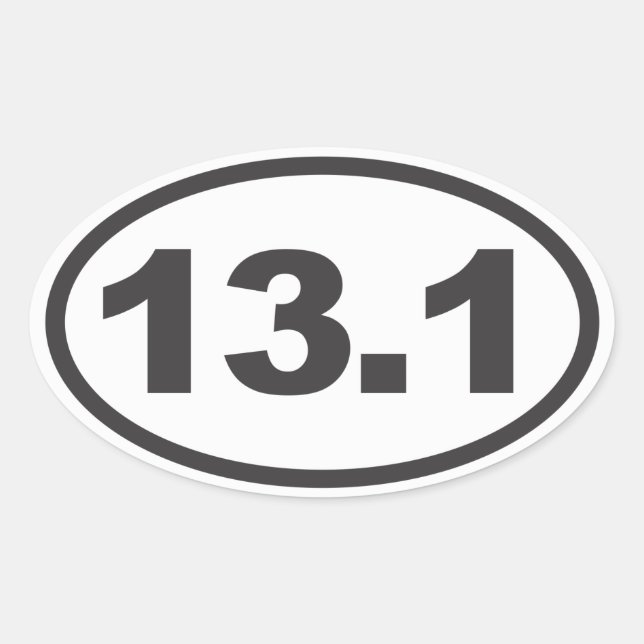 Half Marathon Oval Decal Sticker (Front)