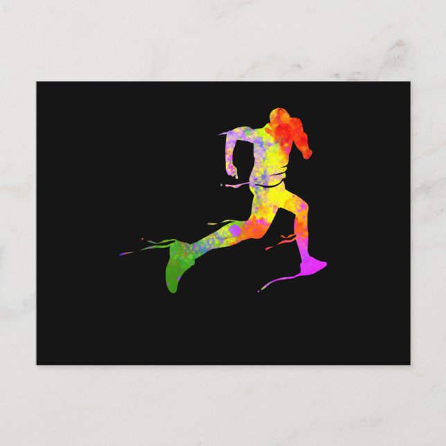 Half Marathon Runner Sprinting Jogging Running Postcard (Front)