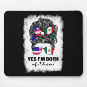 Half Mexican And American Mexico America Usa Flag Mouse Mat