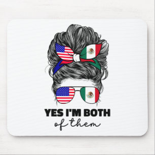 Half Mexican And American Mexico America Usa Flag Mouse Mat