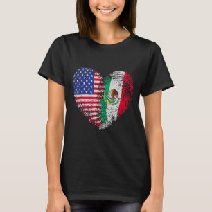Half Mexican Half Aamerican Usa Flag Mexico T-Shirt
