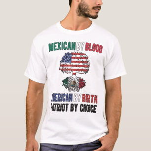 Half Mexican Half American Flag Mexico USA T-Shirt