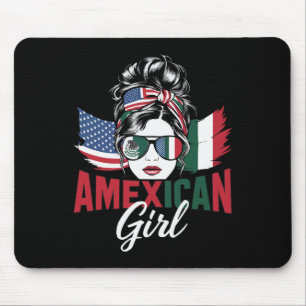 Half Mexican Half American Usa Flag Mexico America Mouse Mat
