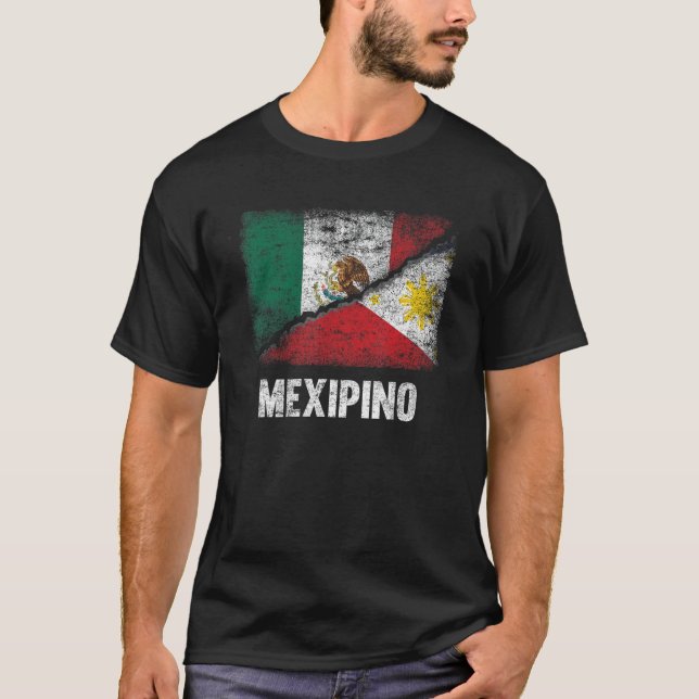 Half Mexican Half Filipino Flag Mexico Philippines T-Shirt (Front)