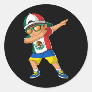 Half Mexican Half Ukrainian Boy Mexico Ukraine Fla Classic Round Sticker