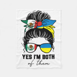 Half Mexican Half Ukrainian Girl Mexico Ukraine Fl Fleece Blanket