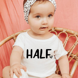 Half Minimal Minimalist Heart Half Birthday Baby T-Shirt