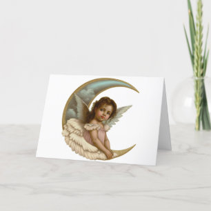 Half Moon Angel Birthday Greeting Card