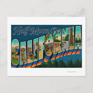 Half Moon Bay, California - Large Letter Scenes Postcard