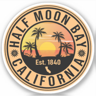 Half Moon Bay California Retro Sunset Souvenirs