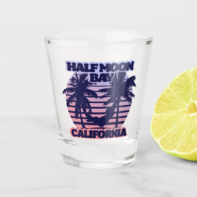 Half Moon Bay California Shot Glass (Front)