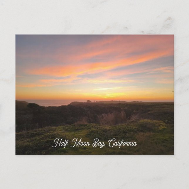 Half Moon Bay California Sunset Postcard (Front)