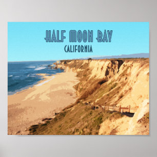 Half Moon Bay California Vintage Poster