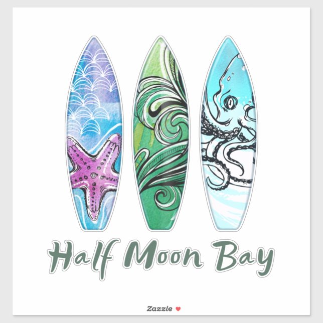 Half Moon Bay Surfboards XL Sticker (Sheet)