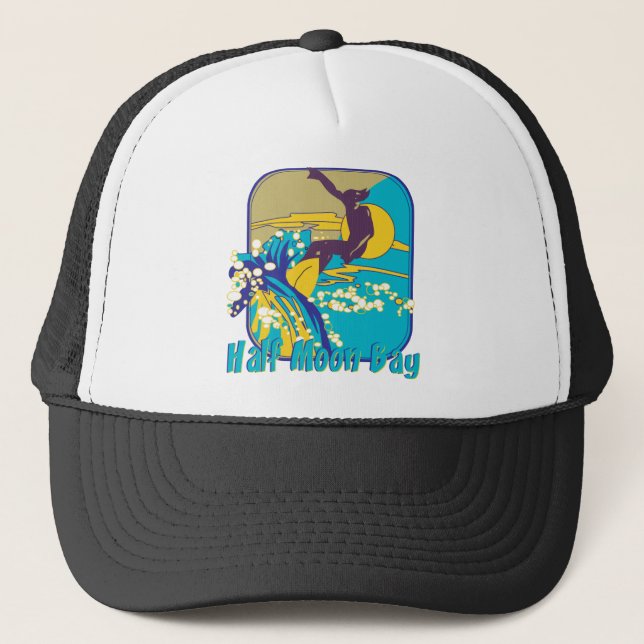 Half Moon Bay Surfing Trucker Hat (Front)