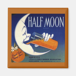 Half Moon Brand Oranges Crate Label Magnet