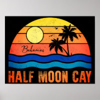 Half Moon Cay Bahamas Island 60s Retro Vintage