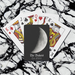 Half Moon Close up Photography Personalised Playing Cards