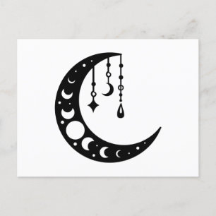 Half Moon, Moon Phases Postcard