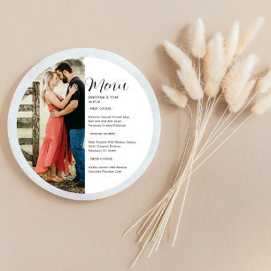 Half Moon Photo Round Menu Invitation